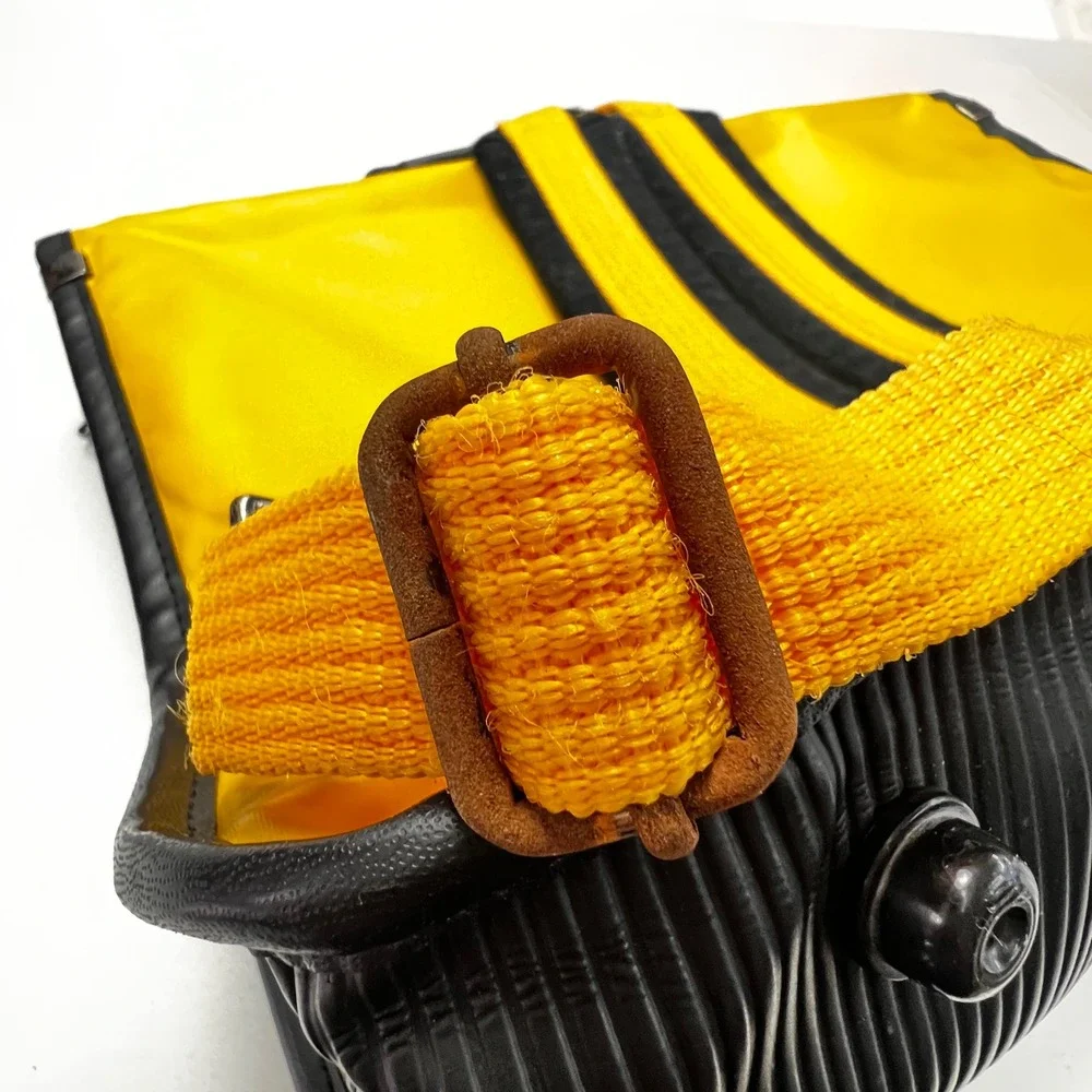 1988 Vintage Snoopy Sally Peanuts Backpack‎ Briefcase Yellow Nylon Kids Japan